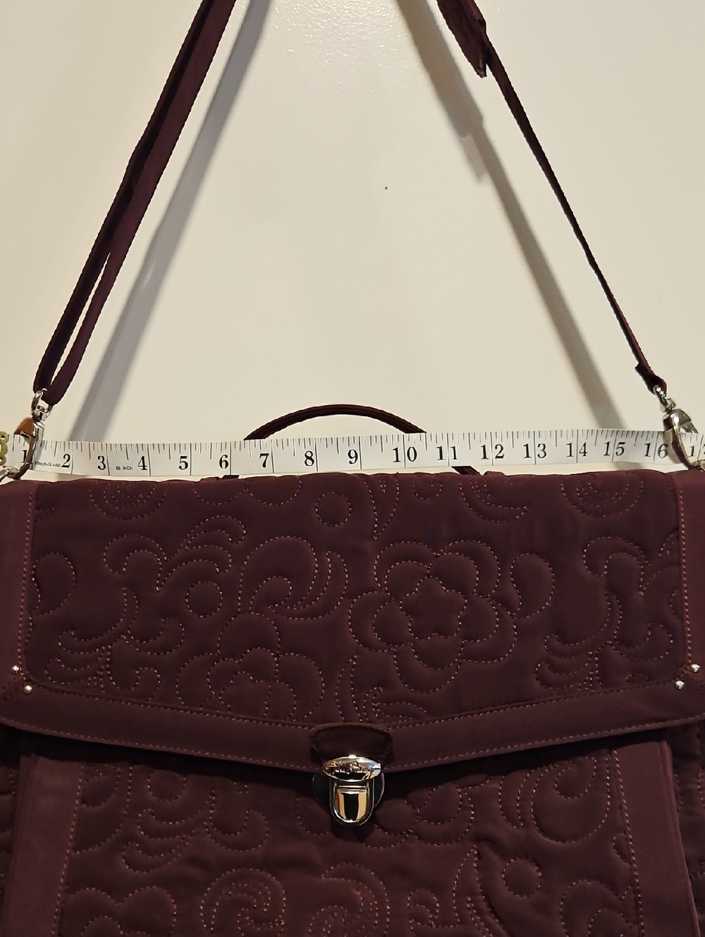 Vera Bradley Quilted Floral Satchel in Plum - Picture 2 of 4